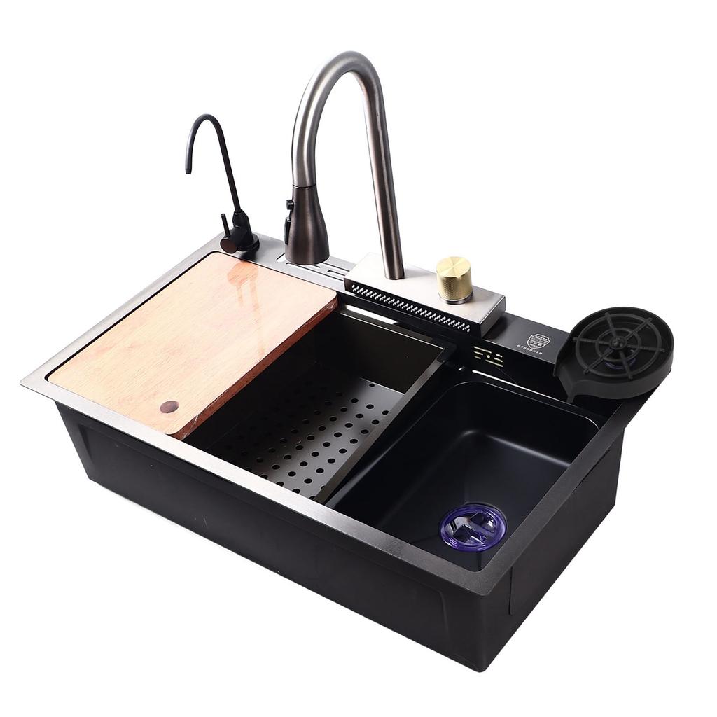 Nano Stal Nierdzewna Wodospad Zlewozmywak Kuchenny Jednokomorowy Zlewozmywak Kuchenny Stanowisko Pracy z Baterią do