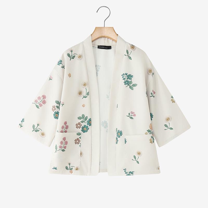 ZANZEA Women Floral Print Casual Long Sleeve Cardigan Blouse