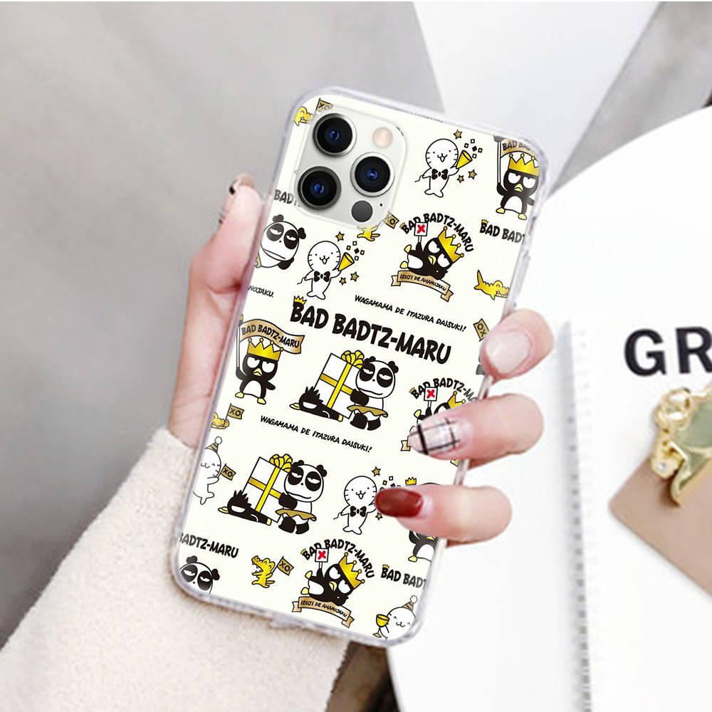 JZ14 Bad badtz-Maru Transparent Case for Samsung A04 A14 A23 M33 M53 Realme 10 9 C35 C55 VIVO Y02 X80 Infinix Hot 30 Note 11 Tecno Spark 8P Pro