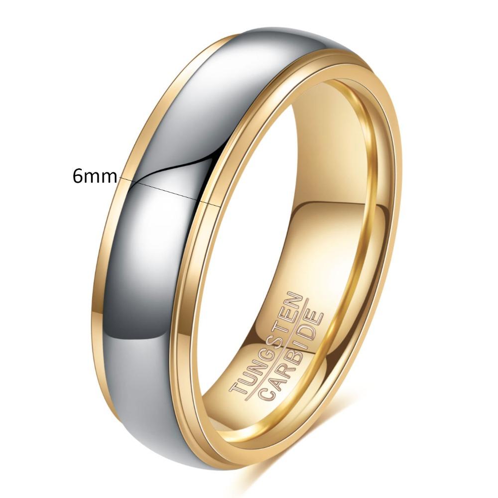 Rose Gold Tungsten Couple Rings 4 6mm Fashion Double Arc Wedding Bands for Men Women