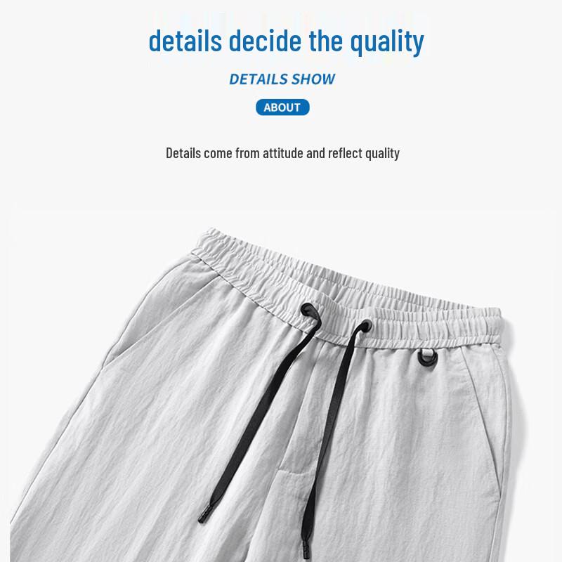 ROMON Men's Summer Tencel Linen Blend Casual Straight Leg Pants