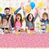 3Pcs Sprinkle Donut Tablecloth, Pink Ice Cream Table Cloth Disposable Plastic Rectangle Table Covers for Baby Girl Sweet One Birthday Donut Grow Up