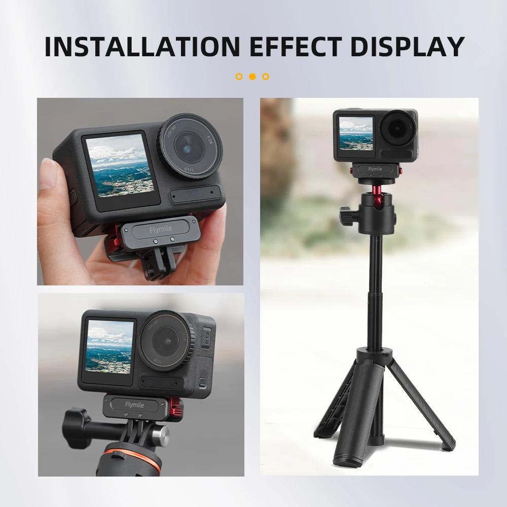 Flymile Magnetic Base Expansion Bracket for DJI Osmo Action 5 Pro/4 Adapter 1/4 Screw Hole Sports Camera Photography Accessories