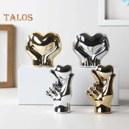 1/2 stk Kjærlighet Hjerte Gest Figur Holder Hjerte Hånd Keramisk Statue Skulptur Hjem Kontor Bryllupsfest Skrivebordsdekorasjon Ornament