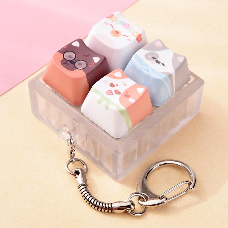 Cute Dog Squeeze Keychain Creative Stress Relief Fidget Pendant Mini Sensory Toy for Handbags Kids Party Gifts