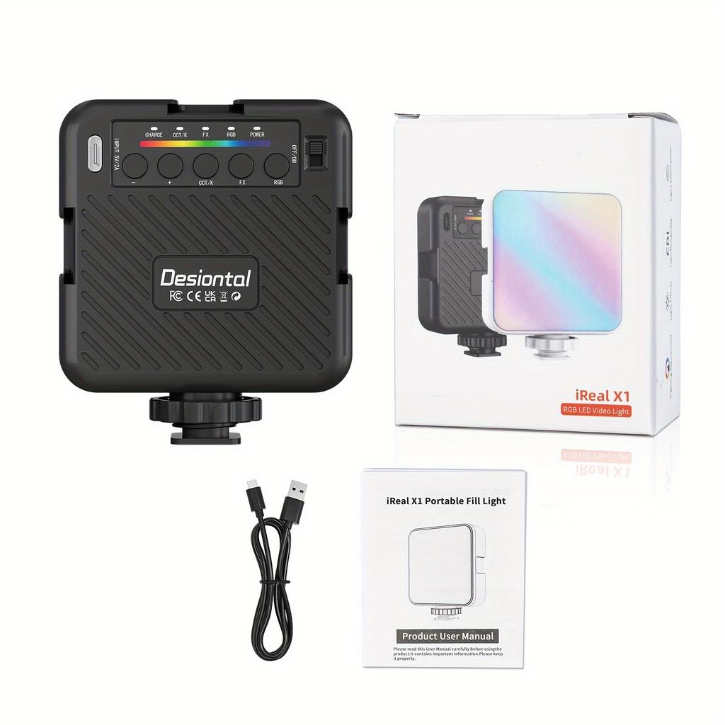 Outdoor Portable Cell Phone Selfie Photography Fill Lighting Mini RGB Video Lights Photography Lighting Selfie Light Triple Colo