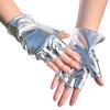 Patent Leather Half-Finger Gloves - Dark Harajuku Punk Dance Style