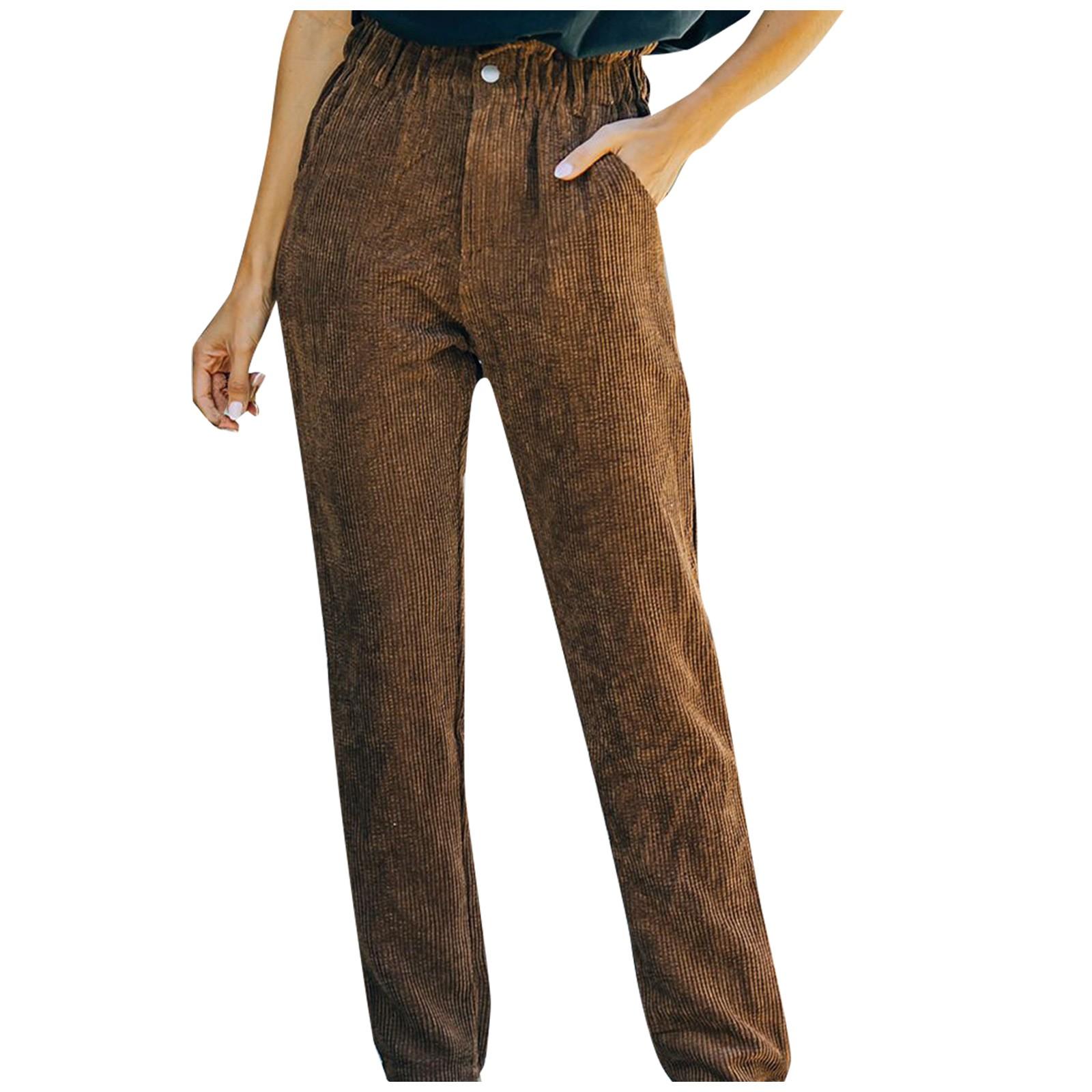 

Модные женские облегающие модные вельветовые женские повседневные брюки XL коричневый