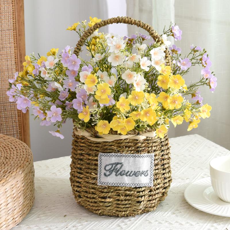 Rustic Flasket Set Artificial Flowers Dried Flowers Living Room Desktop Floral Art Decorations Small Floral Pattern Tia...