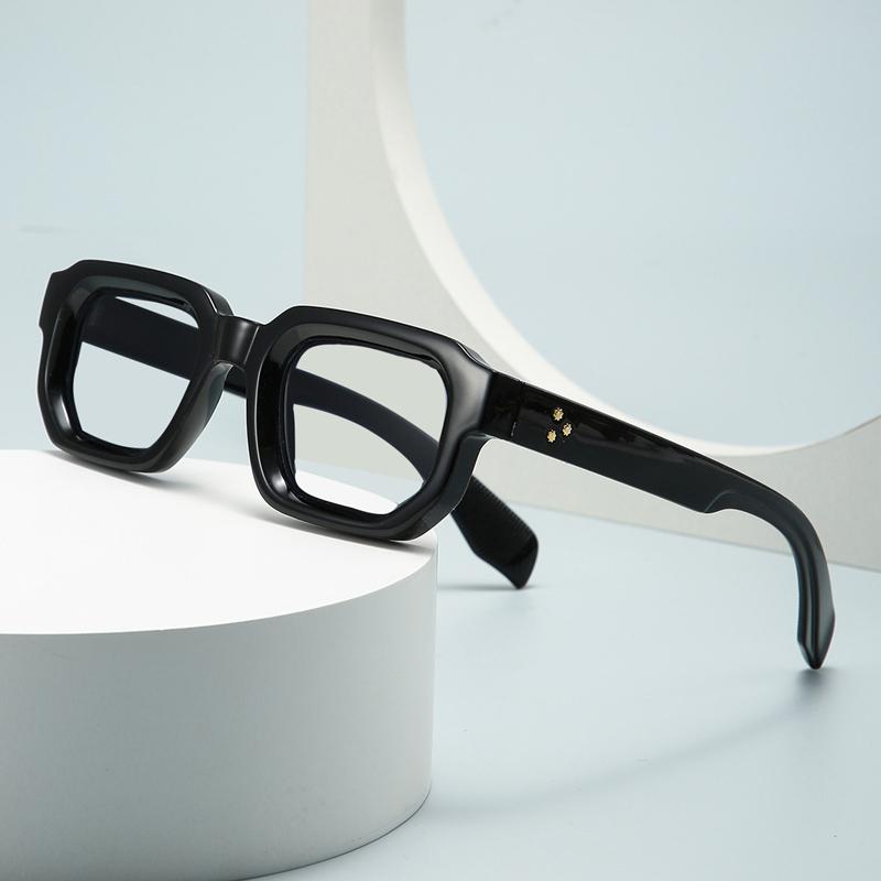 Brand Black Square Men's Glasses Frame Optical Anti Blue Light Reading Eyeglasses Retro Small Rivets Men's Presbyopia Glasses