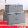 Foldable Fabric Storage Box with Zipper and Lid for Clothing Organization