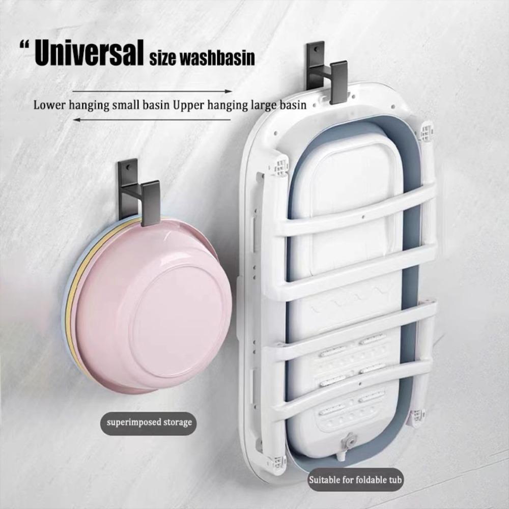 Wall-mounted Washbasin Storage Rack Space Aluminum Bathroom Bathtub Bracket Gifts Washbasin Hook