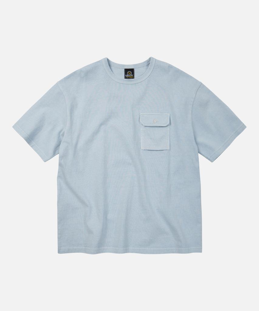 FRIZMWORKS Cigarette Pocket Pigment Dyeing Tee _ Ice