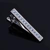 Zinc Zinc Alloy Cuff Links Shiny Sleeve Button Fashion Strip Zircon Tie Clip  Men's Suit Accessory