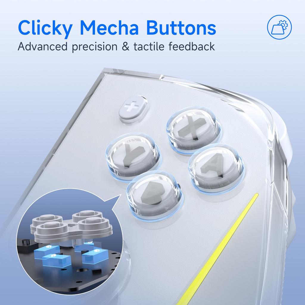 EasySMX S15 Mechanical Controller: Switch-Compatible with Hall Effect Sensors, 4 Back Buttons, and NFC.