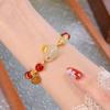 Year Lucky Rabbit Beaded Bracelet for Women Elegant Red Beads Fu Letter Charm Bracelet Chinese Jewelry Festive Gifts