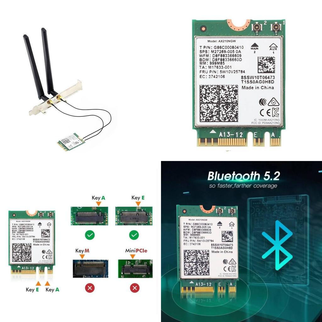 For Ax210ngw Wifi 6e Adapter With Bluetooth 52 For Gaming And Highspeed Internet Connectivity
