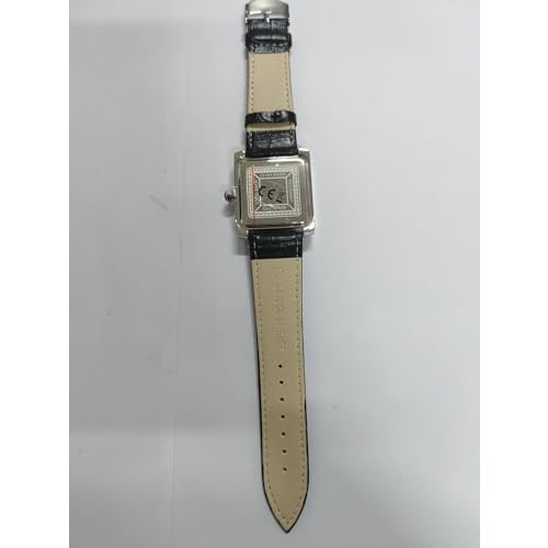 Lancardo Men's Waterproof Watch with Japanese Quartz Movement, Leather Strap, Analog Display, Square Face, Roman Dial, Simple Design, Black, Antique S