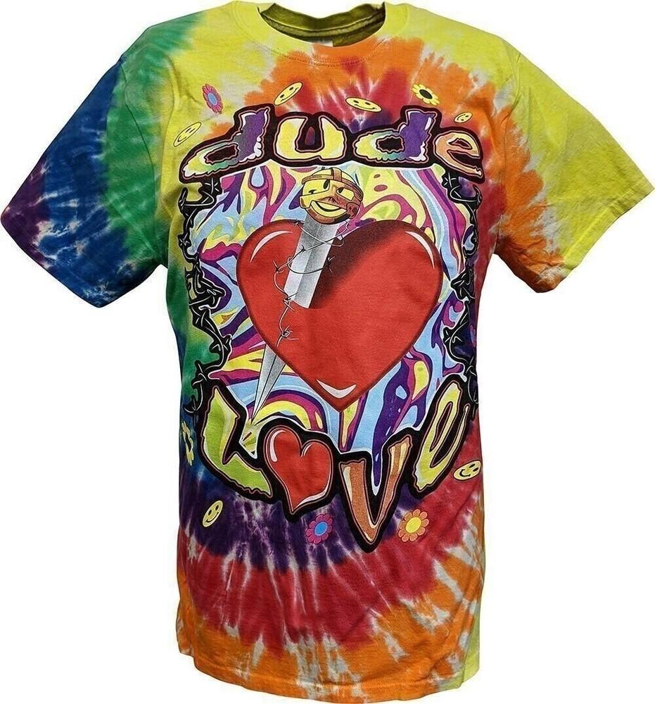 

Dude Love Tie Dye Mankind Mick Foley Mens Retro T-shirt M