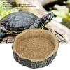 Reptile Water Dish Food Bowl Synthetic Resin Round Pet Eating Pot for Tortoise Terrapin