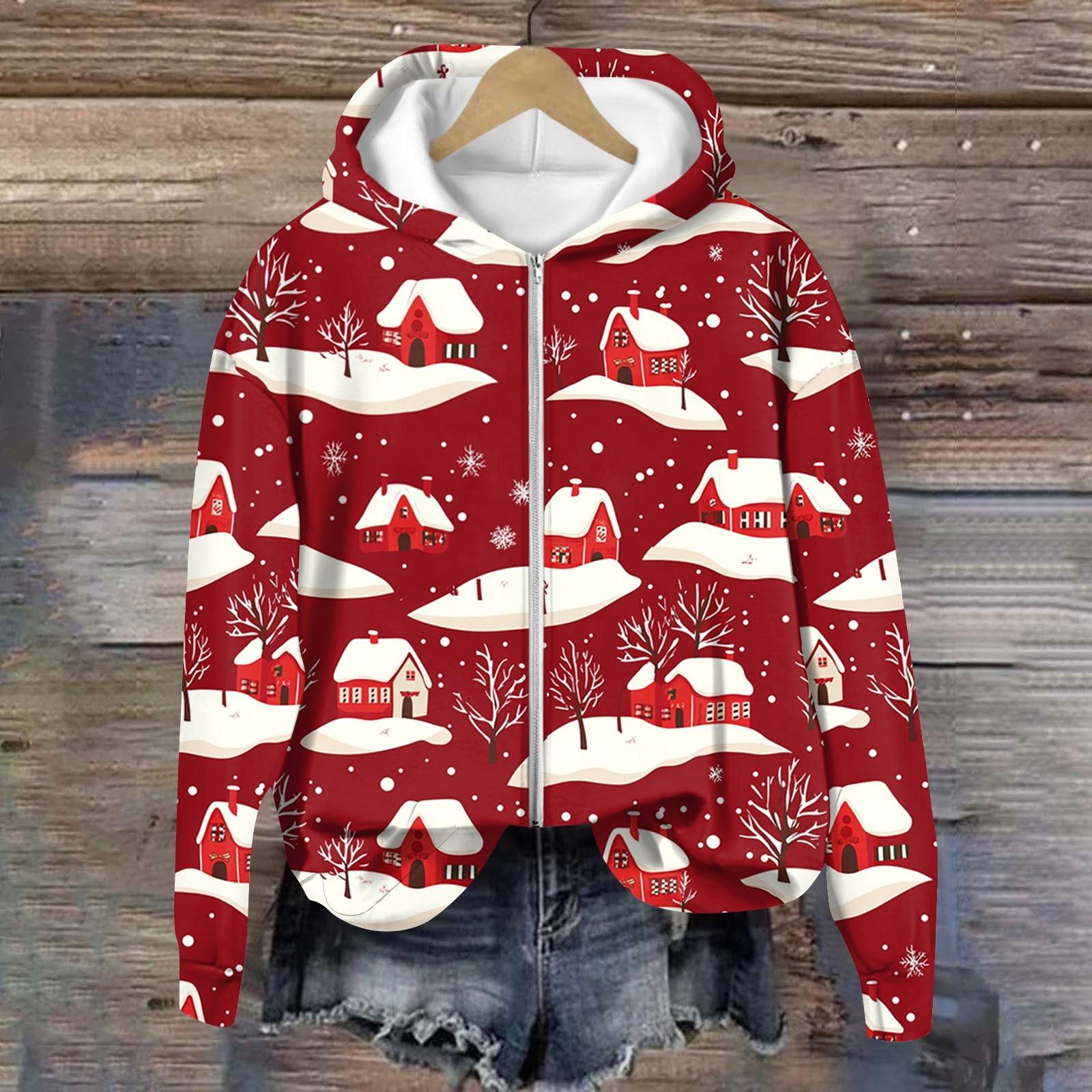 

Жіночі куртки. Пальто з довгим рукавом. Верхній одяг із принтом на блискавці. Повсякденні куртки XXL винний