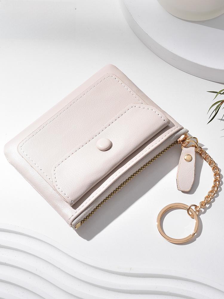 Kompaktní dámská klíčenková peněženka: Mini peněženka na mince a úložná taštička pro dámy