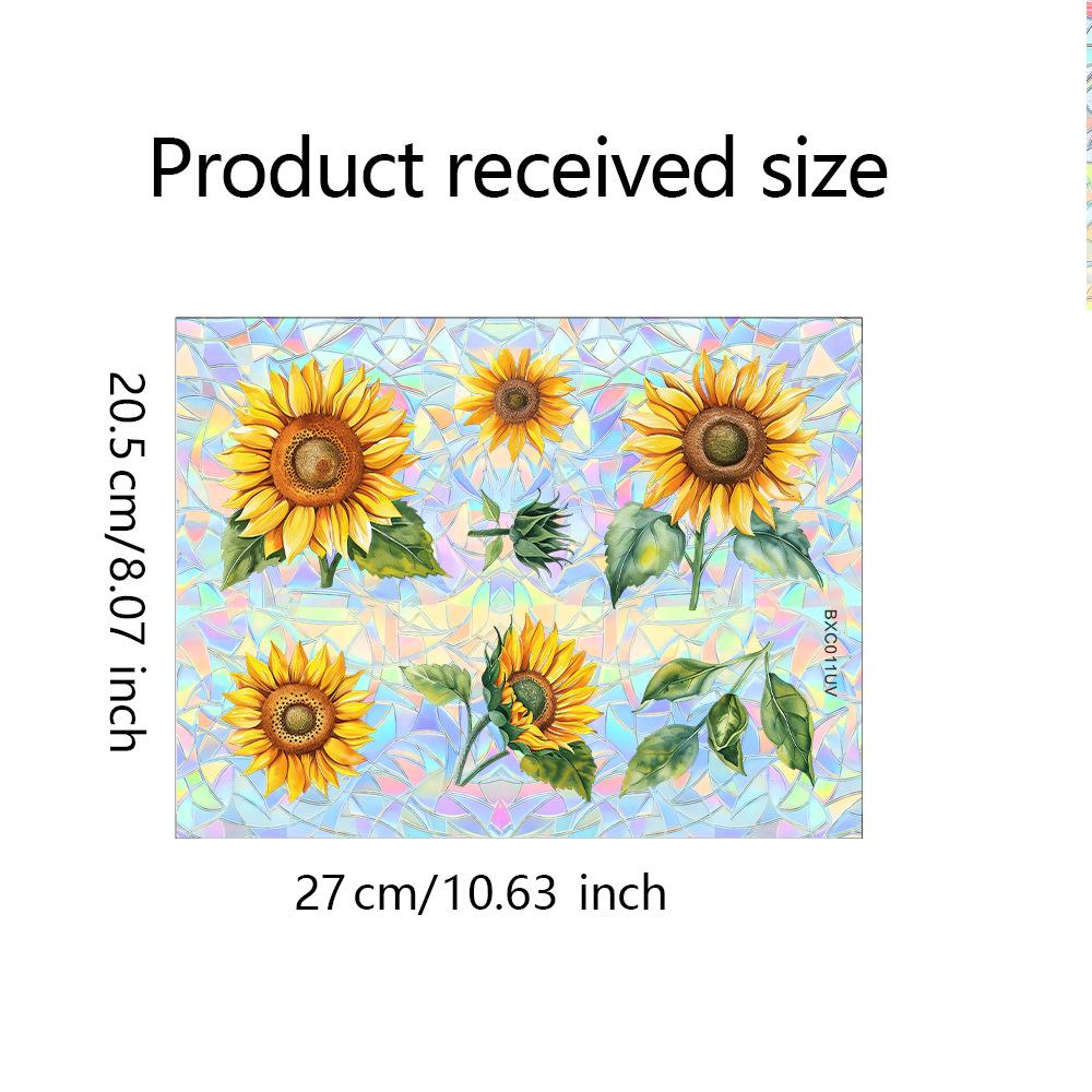 

Свежий Подсолнух Стеклянная Витрина Балкон Украшение Дома Антистатические Наклейки на Окна