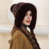 Autumn and winter plush knitted hair thickened sweet versatile outdoor cycling cold braid hat