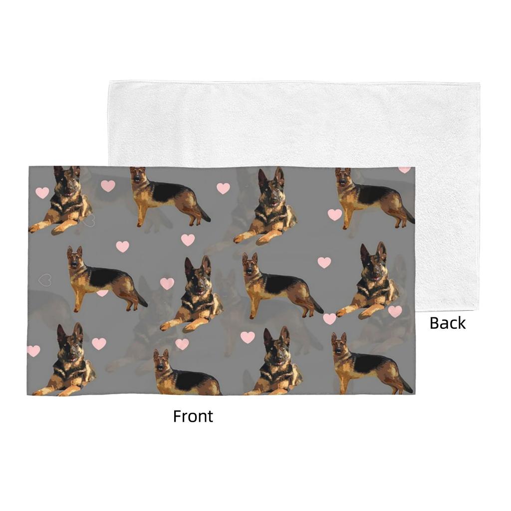 German Shepard pattern Soft Face Towel Quick Dry Pool Bath Cotton Towels Breathable