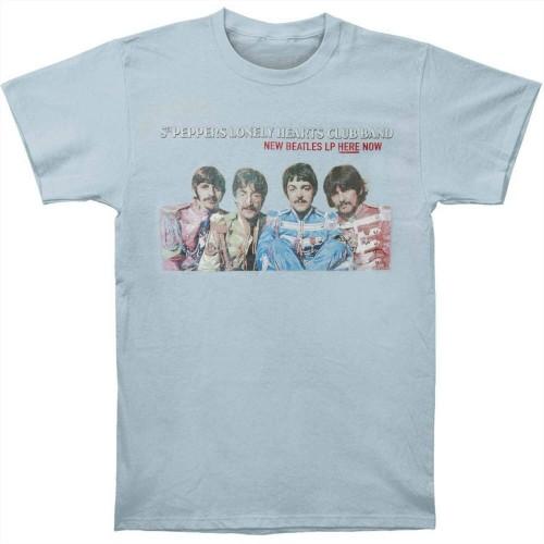 T-shirt Here Now LP unisex per adulti dei Beatles L luce di colore blu