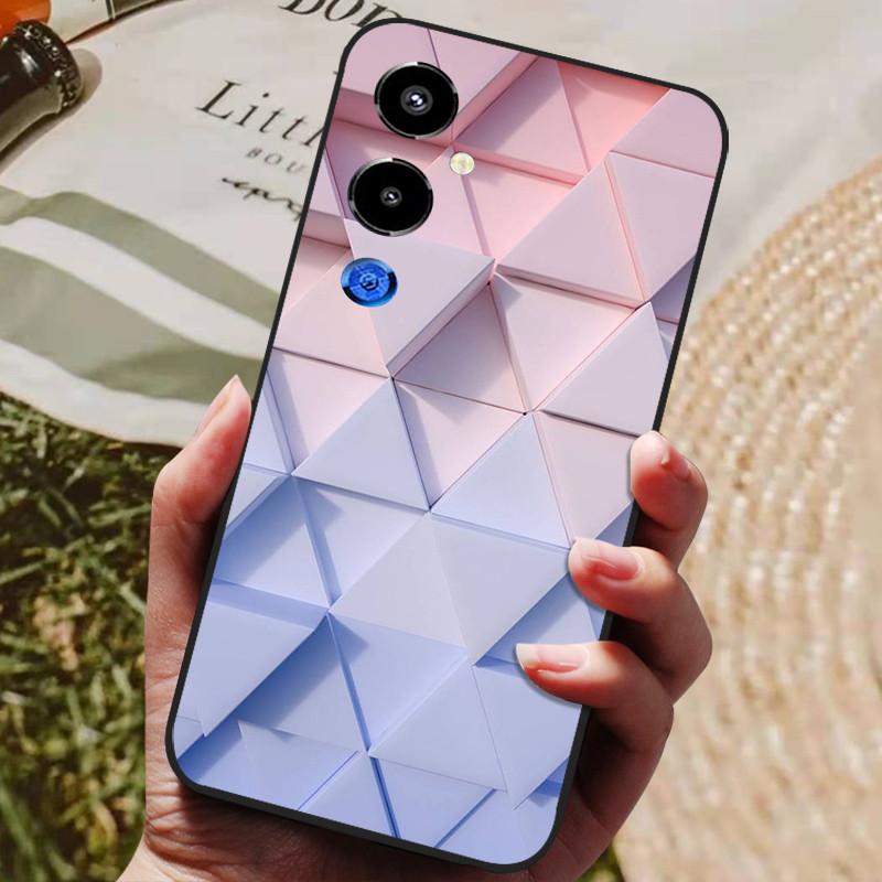 For Tecno Pova 4 Pro Case Cool Painted Silicone TPU Soft Cover for Tecno Pova4 Pro Cases Pova 4Pro Black Protective Phone Shells