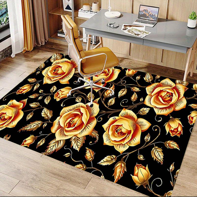 1PC Golden Roses Anti-slip Carpet, Suitable for Office, Bedroomand Playrooms. It Can Also Be Used As a Sofa Footrest cover-R62