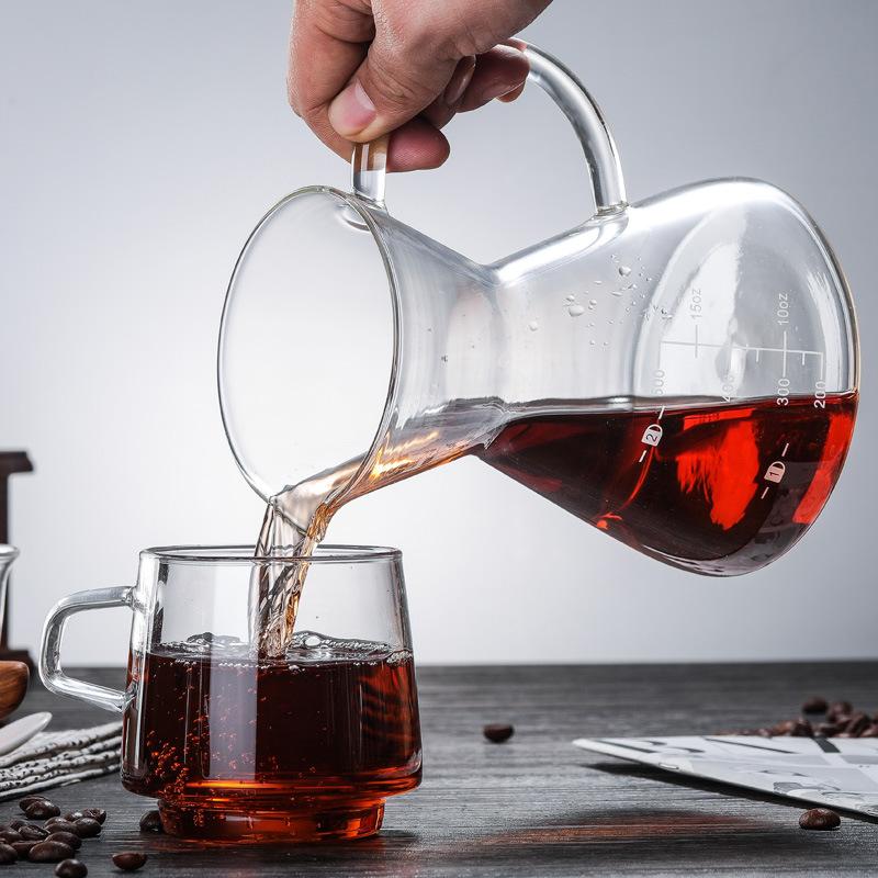 Sharing pot 500ML glass coffee pot Hand brewing pot Coffee set