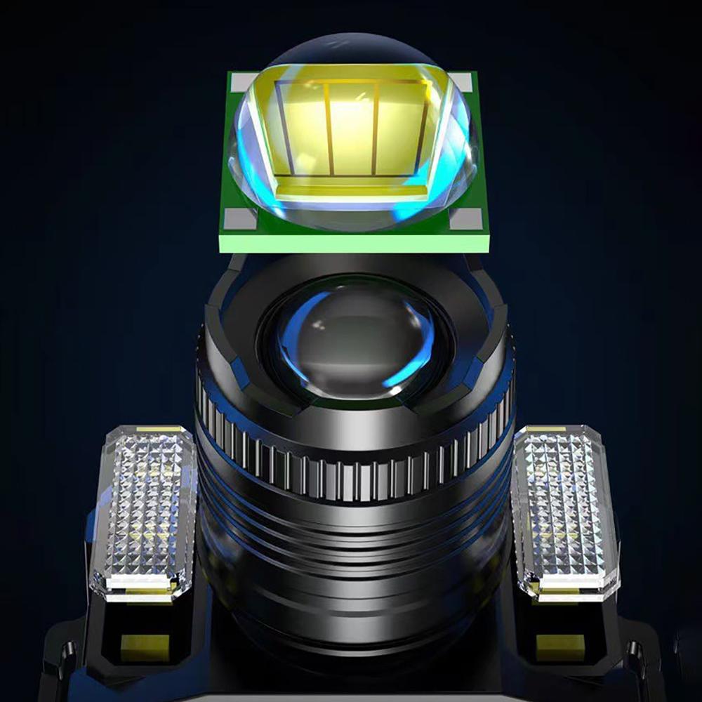 Smart Induction White Light LED Headlight Zoom USB Charging Sensor LED Headlamp Outdoor Multi-Function Head Torch Lantern Lamps