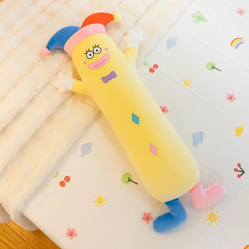 

Funny clown long sleeping throw pillow children s plush toy creative home ornament sofa pillow activity props 100cm【0.952kg】 жёлтый