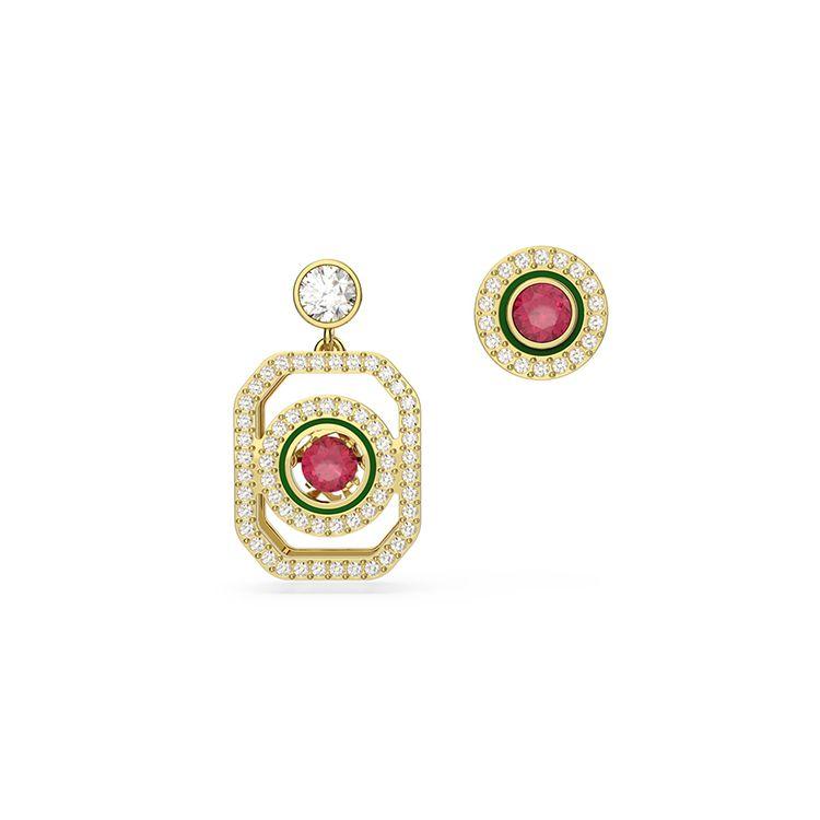 Swarovski Alea Water Drop Dancing Stone Asymmetrical Alloy Earrings Women earrings 5649788 Box (Random Color)