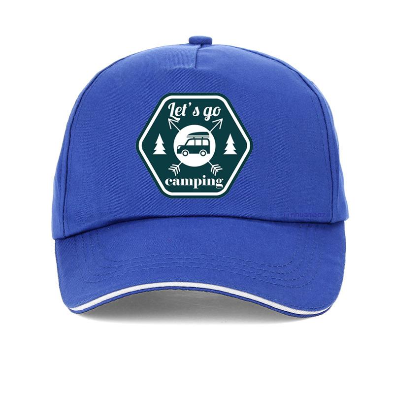 Let'S Go Camping Baseball Cap Fashion Print Outdoor Camping Caps Unisex Snapback Hat Adjustable Leisure Caps