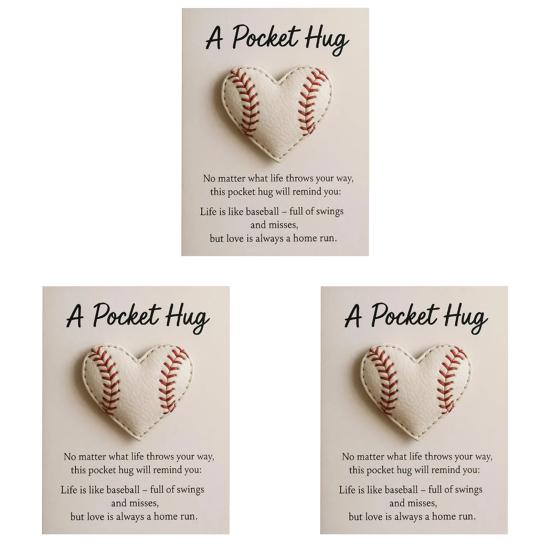 Golf Pocket Hug with Card Heart-Shaped Softball Golf Ball Pocket Hug Token Encouragement Keepsake Gift for Softball Lovers Golfers Sports Enthusiasts
