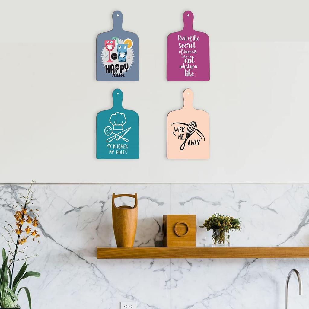 Wall Art Wooden Kitchen Home Decor Items Pack of 4