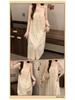 2026 Women's Cloud Cotton Spaghetti Strap Nightgown with Chest Pads, Sweet Long Dress for Home or Outdoors