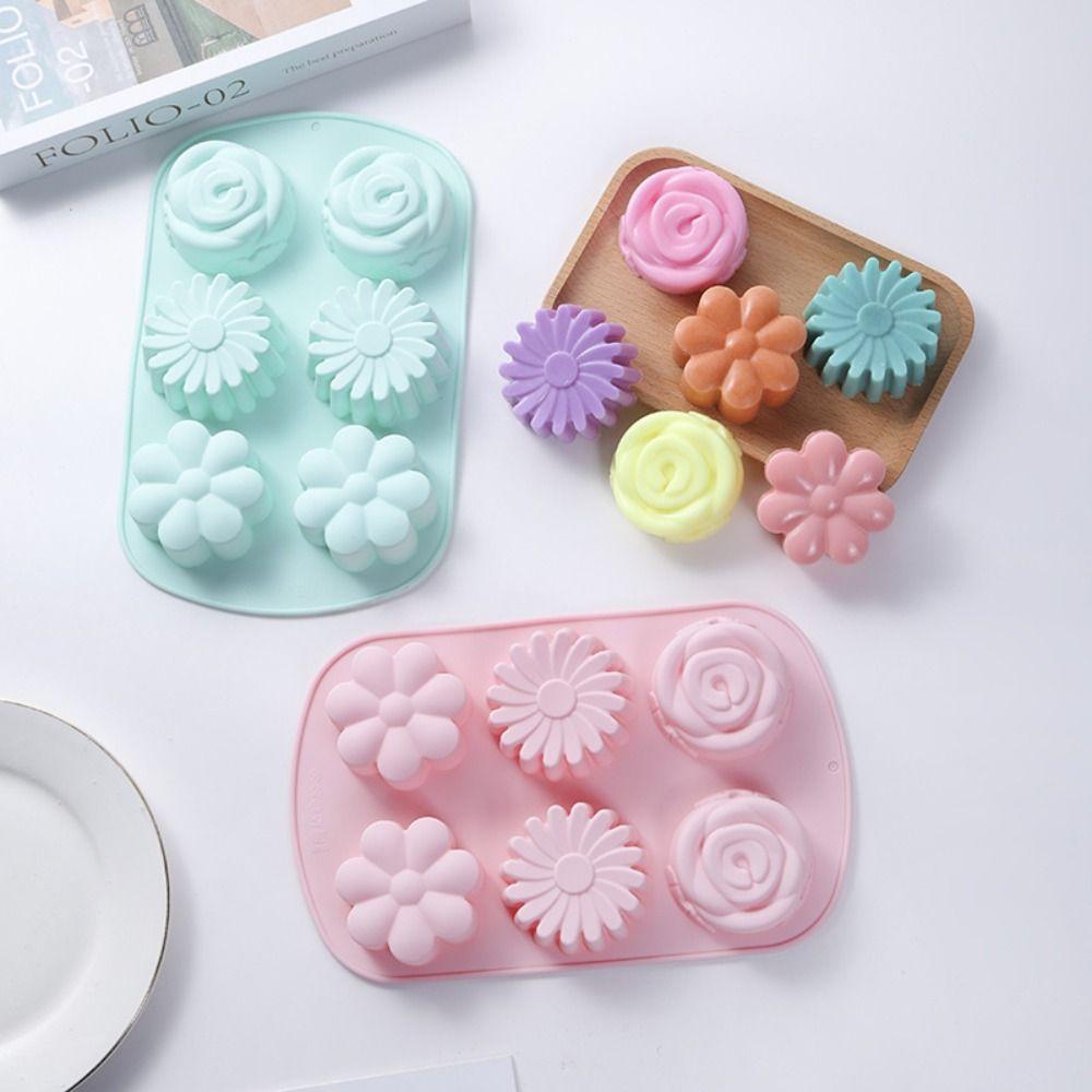 Food Grade Silicone Chocolate Molds Flower Shape Pudding Mould Silicone Soap Molds Holiday Baking