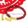 Gold Cinnabar Pixiu Bracelet with Lucky Beads and Curved Tube for Women – 999 Pure Gold DIY Gift