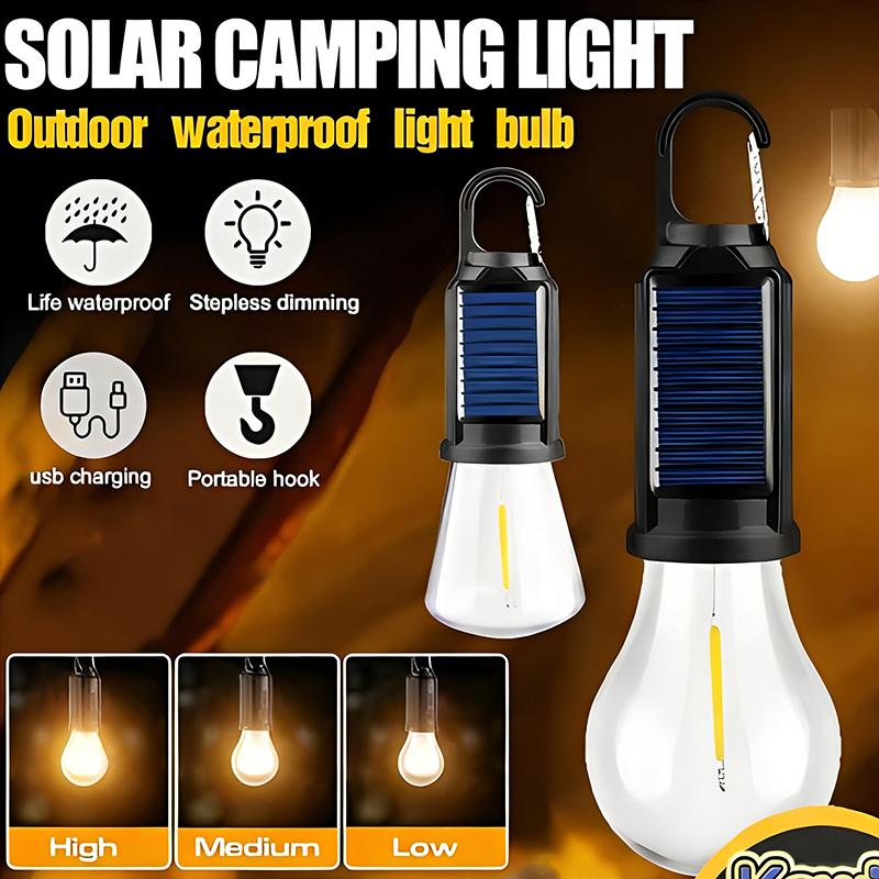 Solar Powered Charging Camping Lamp Atmosphere Lamp Multifunctional Handheld Tungsten Filament Lamp Outdoor Retro Camping