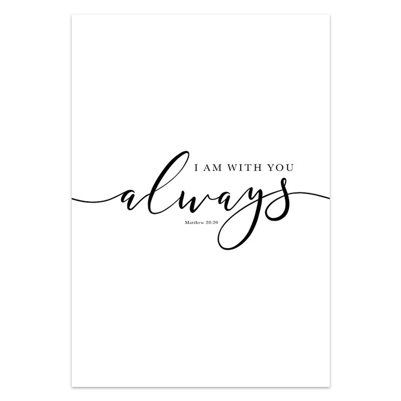 

Христианский библейский стих, плакаты с цитатами и принты, черно-белые настенные картины, Священное Писание, Христос, настенная живопись на холсте, домашний декор 30x40cm No Frame