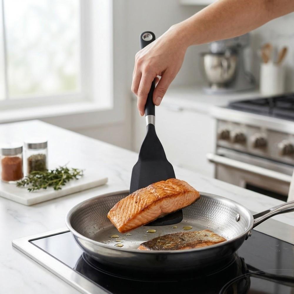 Leakproof Cooking Spatula Scraper Silicone Kitchen Spatula Durable Silicone Spatula Fried Fish