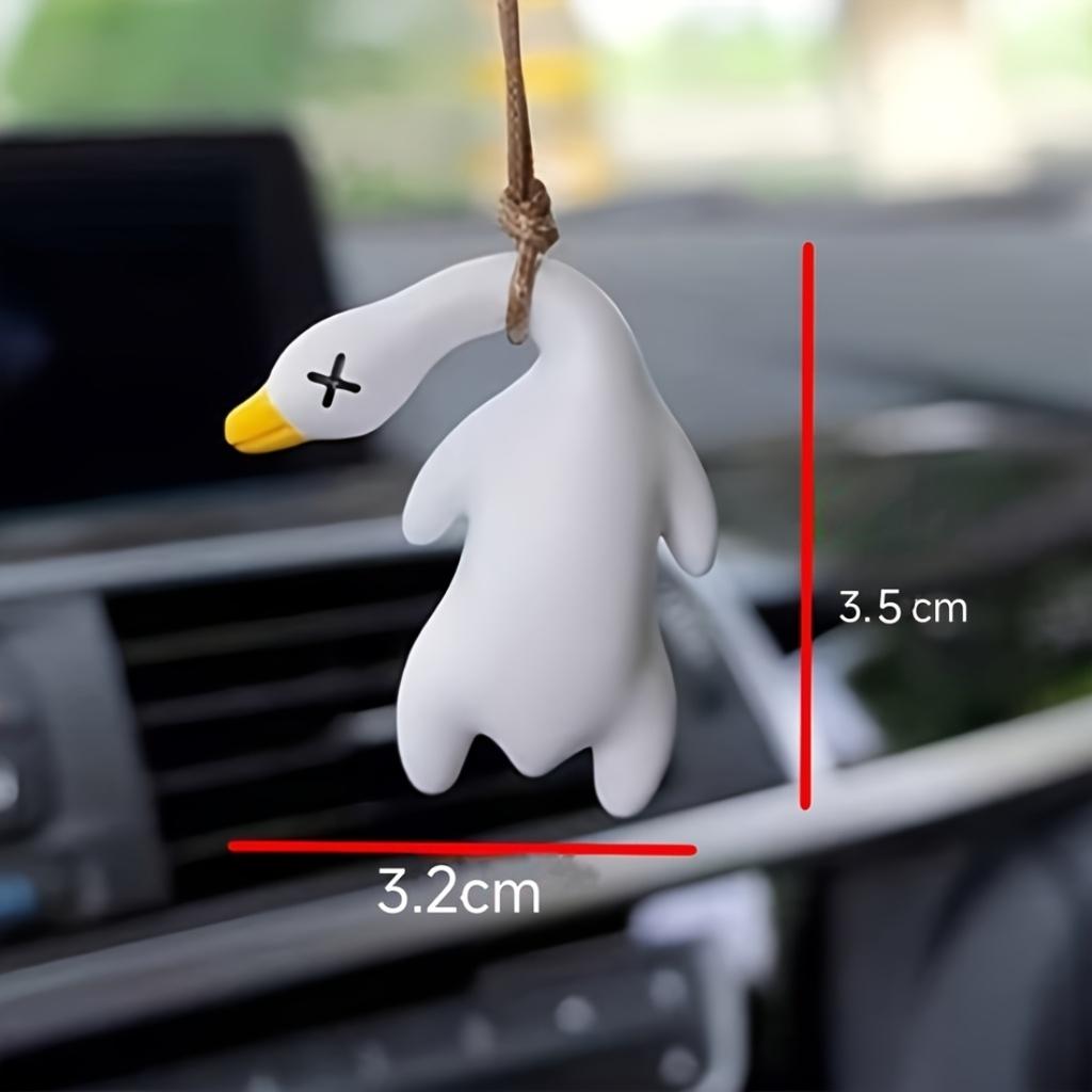 3Pcs UV Color Changing Duck Car Pendant Cute Fun Rearview Mirror Ornament Color Shift Duck Auto Hanging Decor