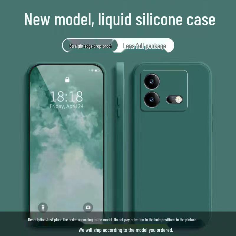 iQOO Neo8 Solid Color Liquid Silicone Anti-Drop Soft Phone Case