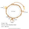 MamacitaSlay New Design Double Layer Bead Chain Moon Star Sun Charm Bracelets Wholesale Titanium Stainless Steel Women's Jewelry
