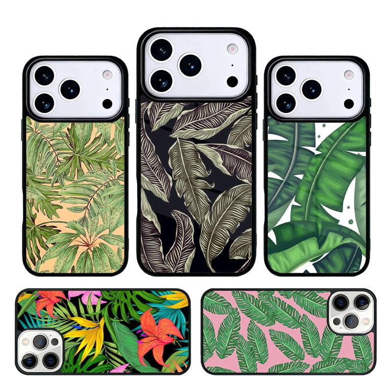 Retro Banana Leaf Plant Phone Case For iPhone 17 AIR 16 Pro Max 15 14 Pro 11 12 13 Shockproof Silicone Cover