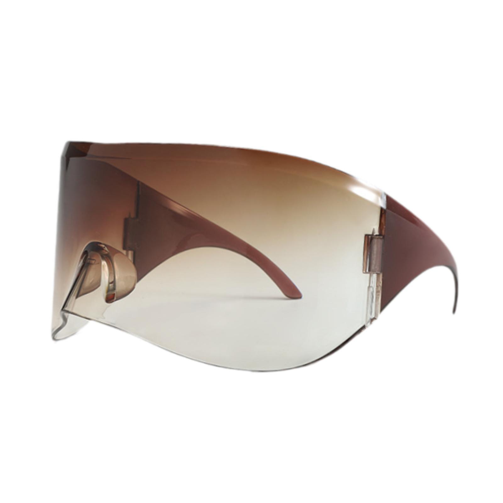 

Солнцезащитные очки Бескаркасные Модные Киберпанк Y2K Ветрозащитные Легкие Футуристические Солнцезащитные очки Очки для Мужчин Женщин Взрослых Велоспорт коричневый